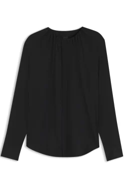 Stretch-silk blouse with gathered details