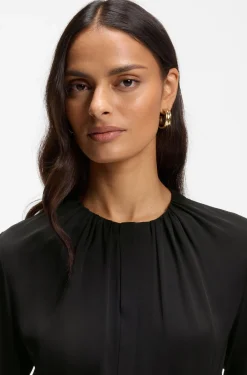 Stretch-silk blouse with gathered details