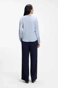 Stretch-silk blouse with gathered details