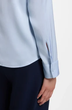 Stretch-silk blouse with gathered details