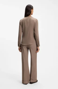 Stretch-silk blouse with gathered details