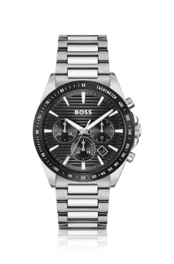 Strike Black-dial chronograph watch with H-link bracelet