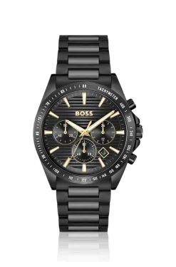 Strike Black-plated watch with tonal H-link bracelet