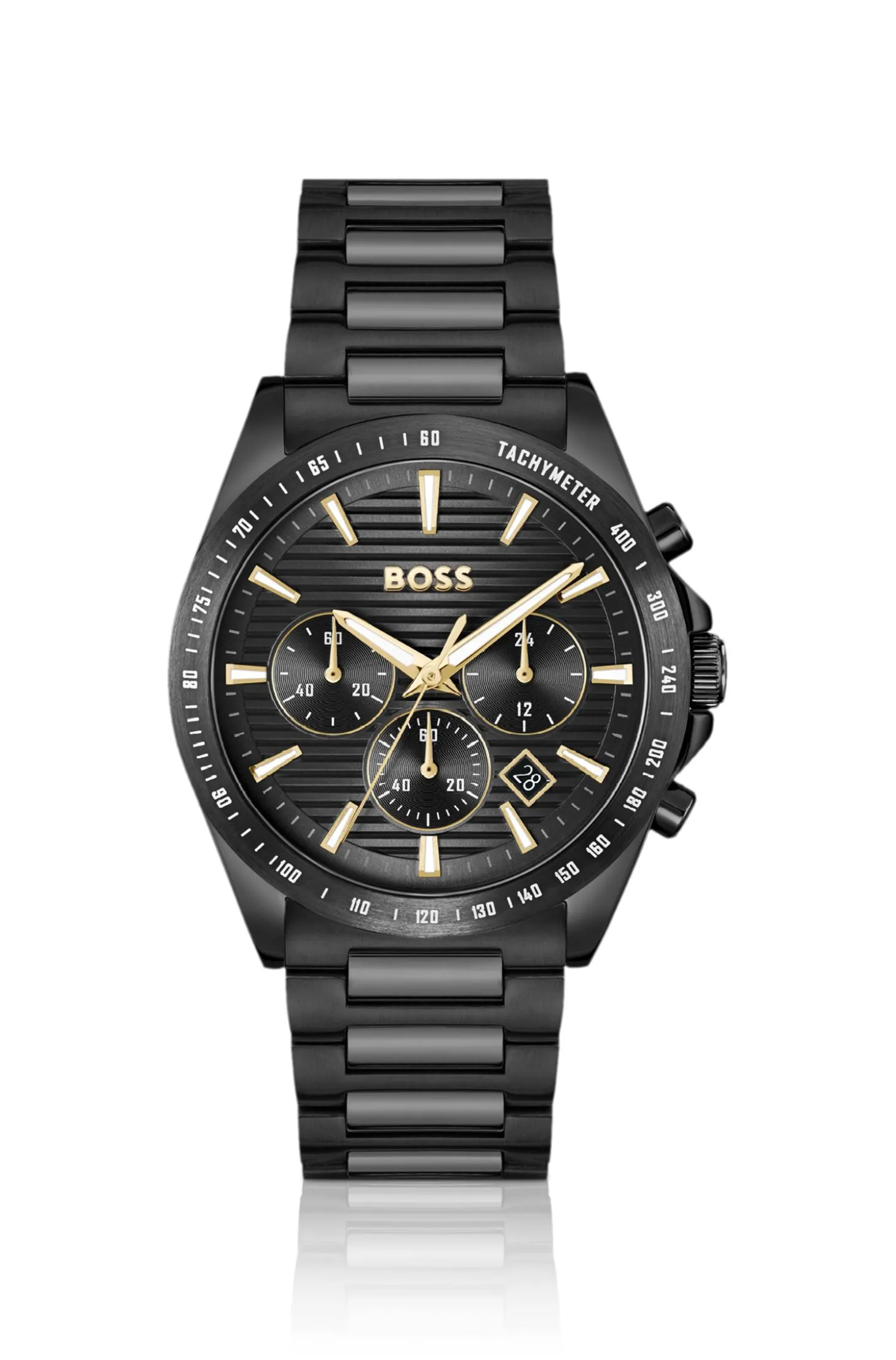 Strike Black-plated watch with tonal H-link bracelet