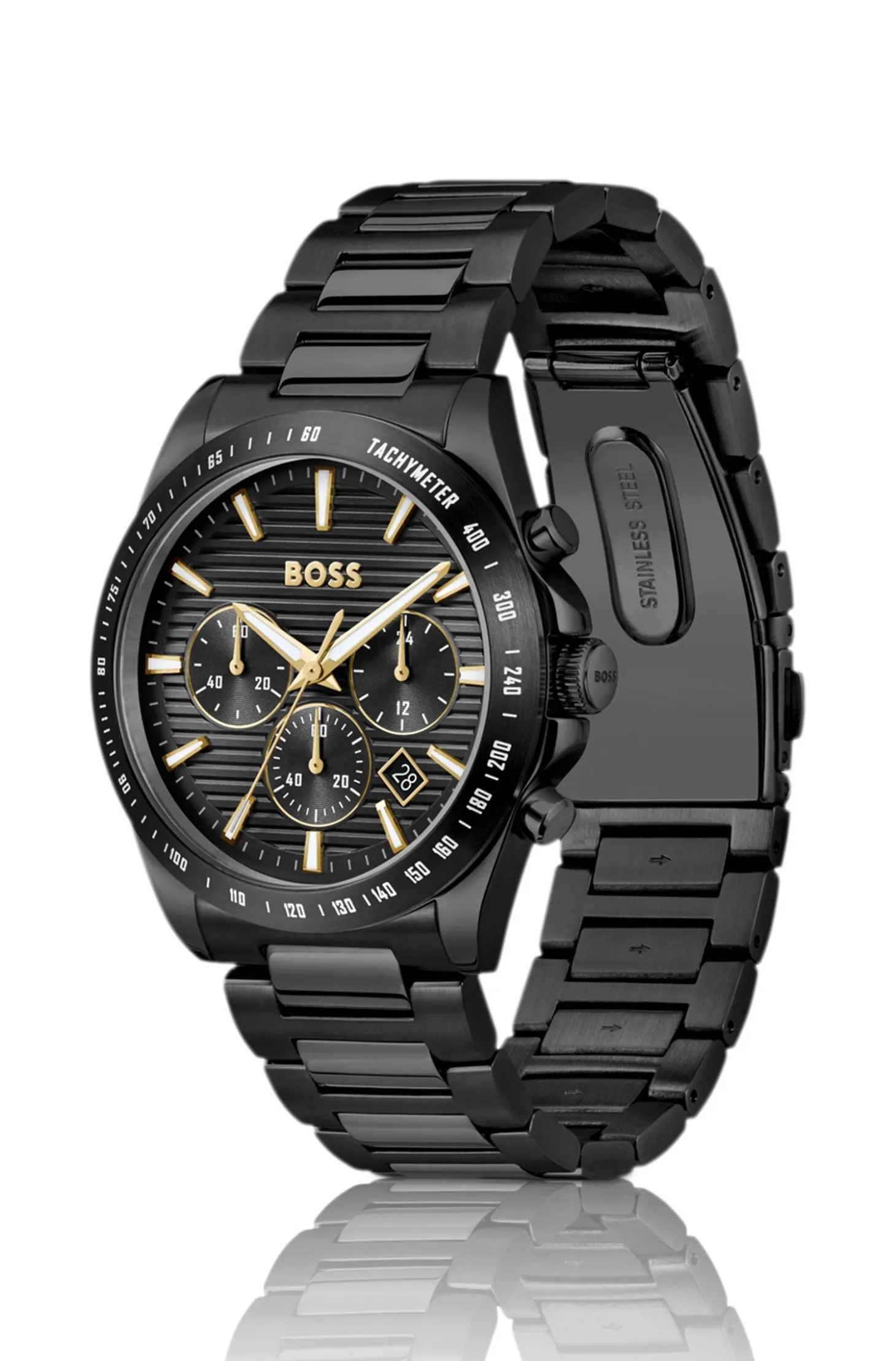 Strike Black-plated watch with tonal H-link bracelet