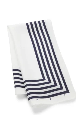 Striped-border bandana blended with silk