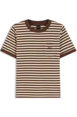Striped cotton T-shirt with chest pocket