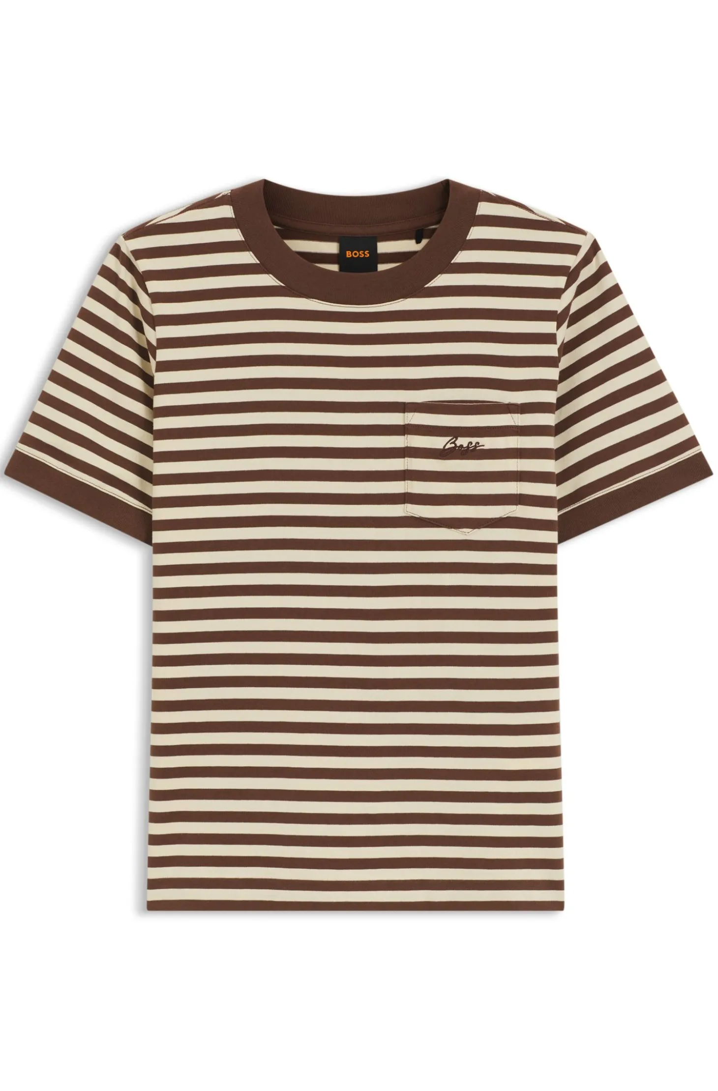 Striped cotton T-shirt with chest pocket
