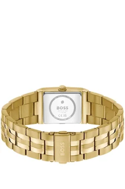 Strivo gold-tone watch with stripe detail