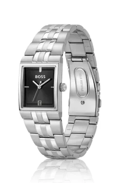 Strivo stainless-steel watch with stripe detail