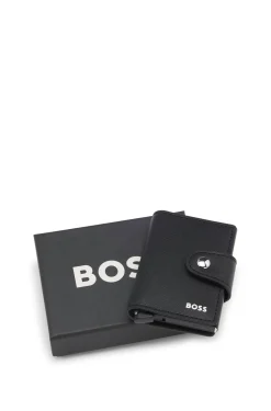 Structured card holder with press-stud closure