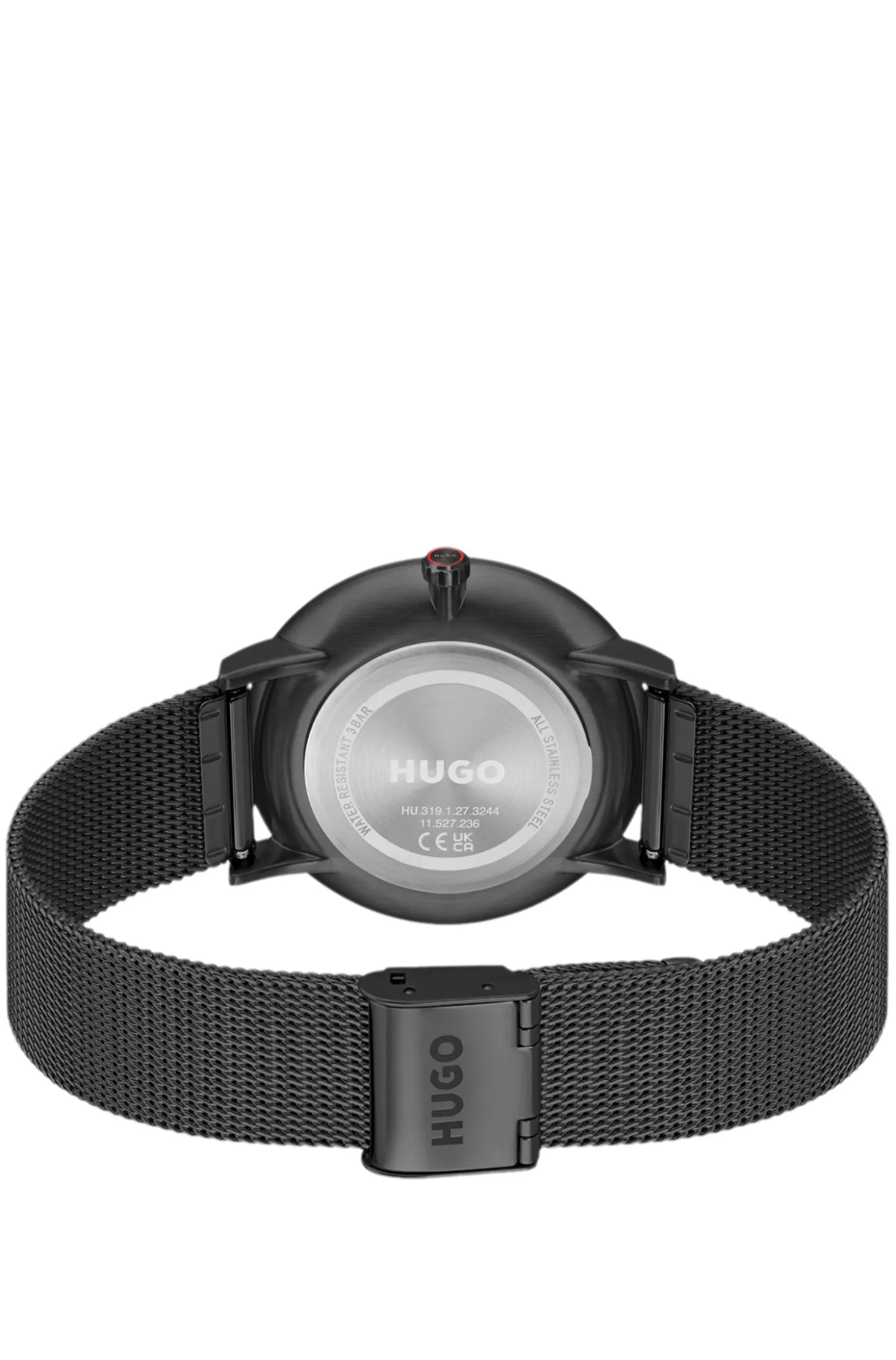 Style black-plated watch with mesh bracelet