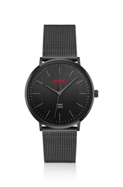 #Style 3H all-black watch with mesh bracelet