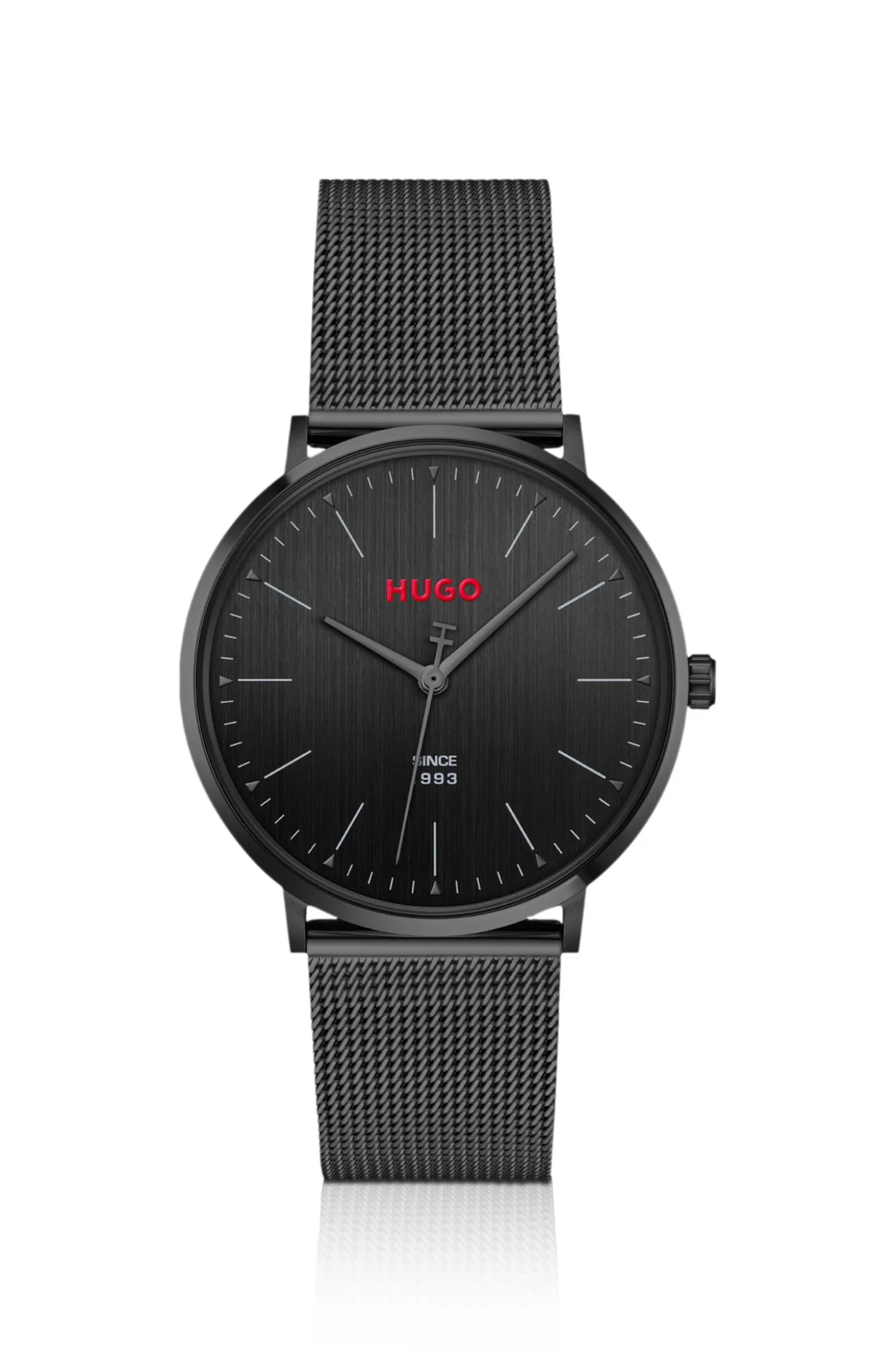 #Style 3H all-black watch with mesh bracelet