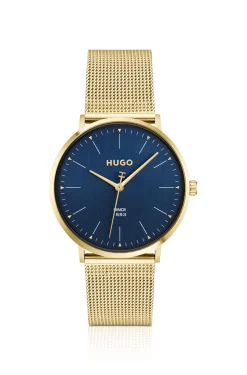 #Style 3H blue-dial watch with mesh bracelet