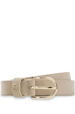 Suede belt with gold-tone Double B monogram