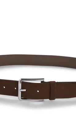 Suede belt with silver-tone buckle
