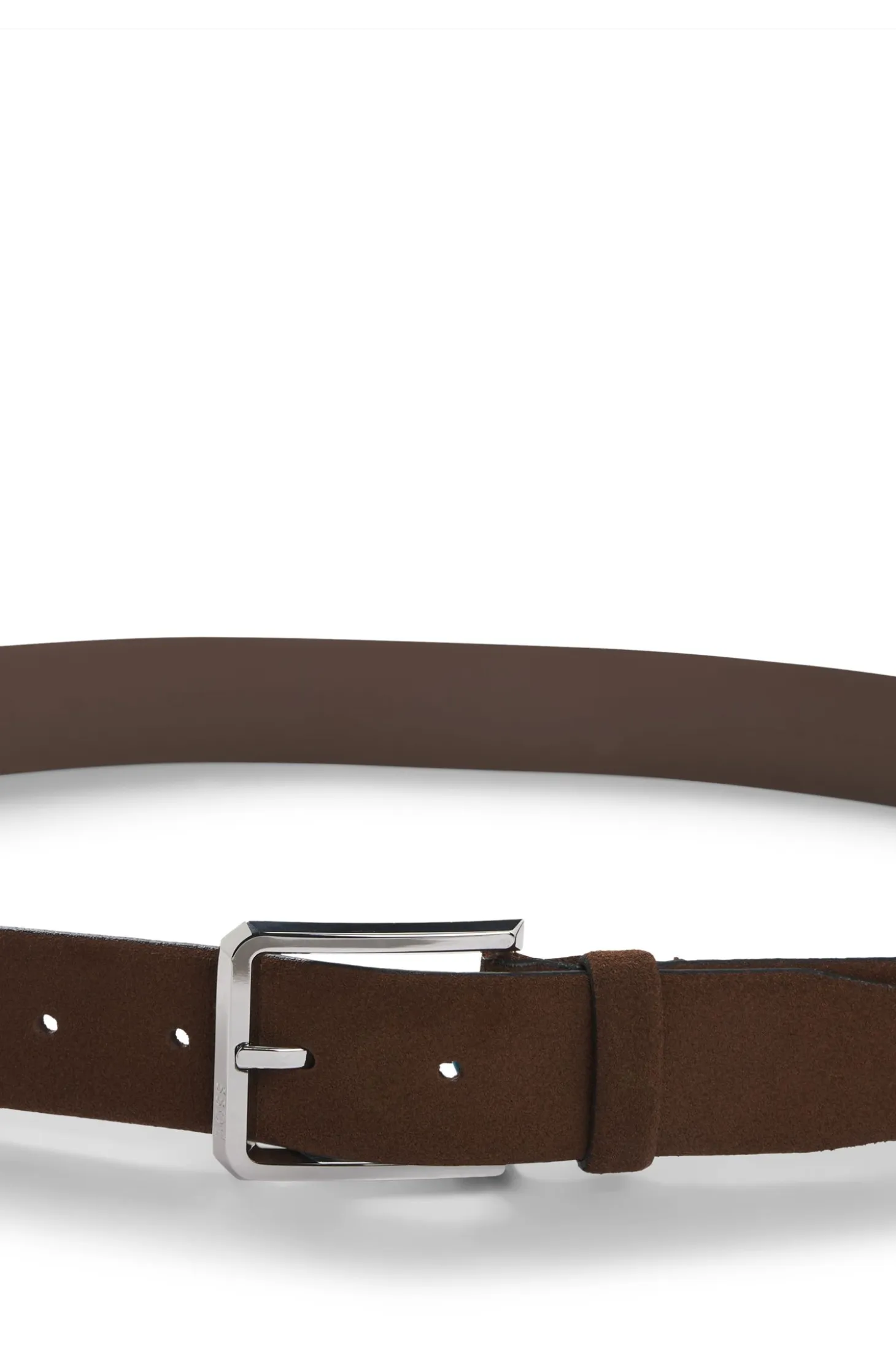 Suede belt with silver-tone buckle