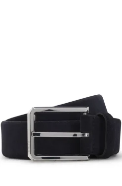 Suede belt with silver-tone buckle