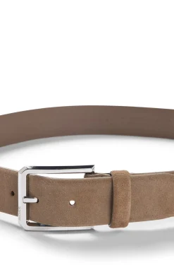 Suede belt with silver-tone buckle