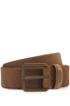 Suede belt with tonal pin buckle