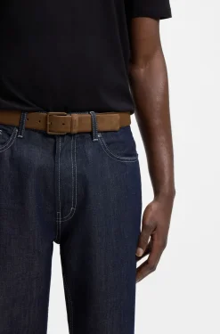 Suede belt with tonal pin buckle