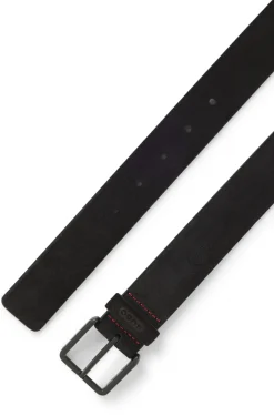 Suede belt with tonal pin buckle