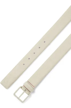 Suede belt with tonal pin buckle