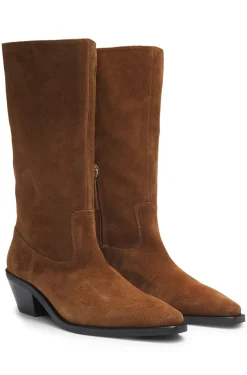 Suede boots with Cuban heel