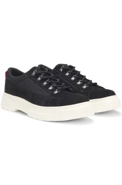 Suede Derby shoes with canvas trims