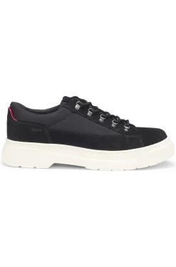 Suede Derby shoes with canvas trims