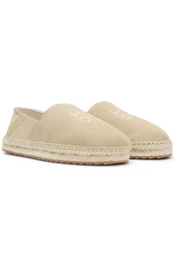 Suede espadrilles with stacked logo