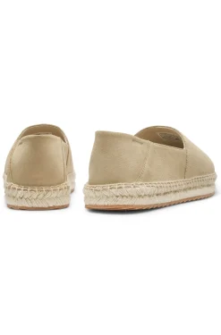 Suede espadrilles with stacked logo