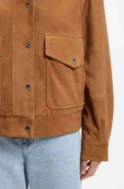 Suede jacket with blouson styling
