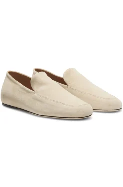 Suede loafers with leather outsole