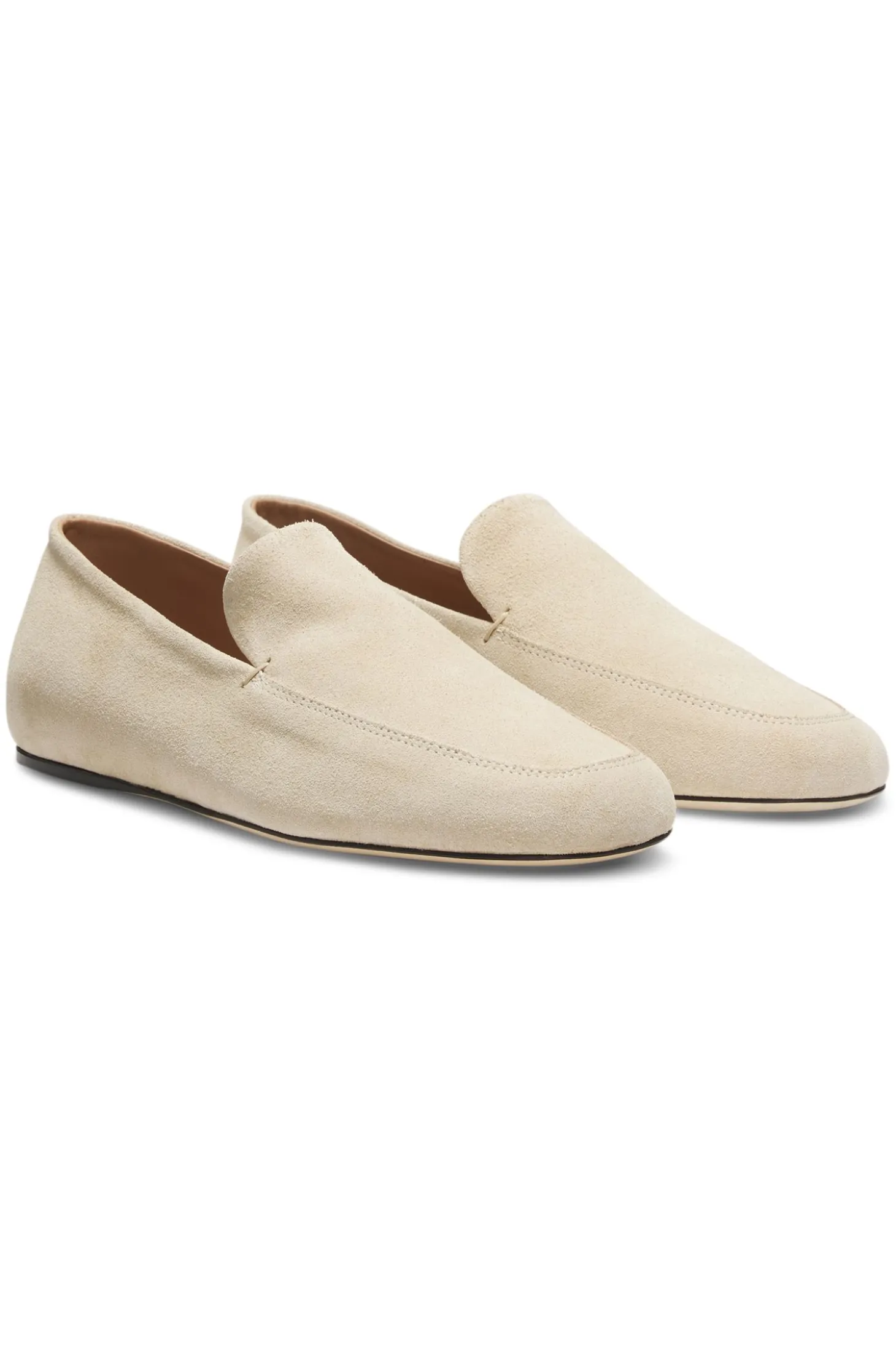 Suede loafers with leather outsole