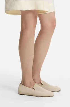 Suede loafers with leather outsole