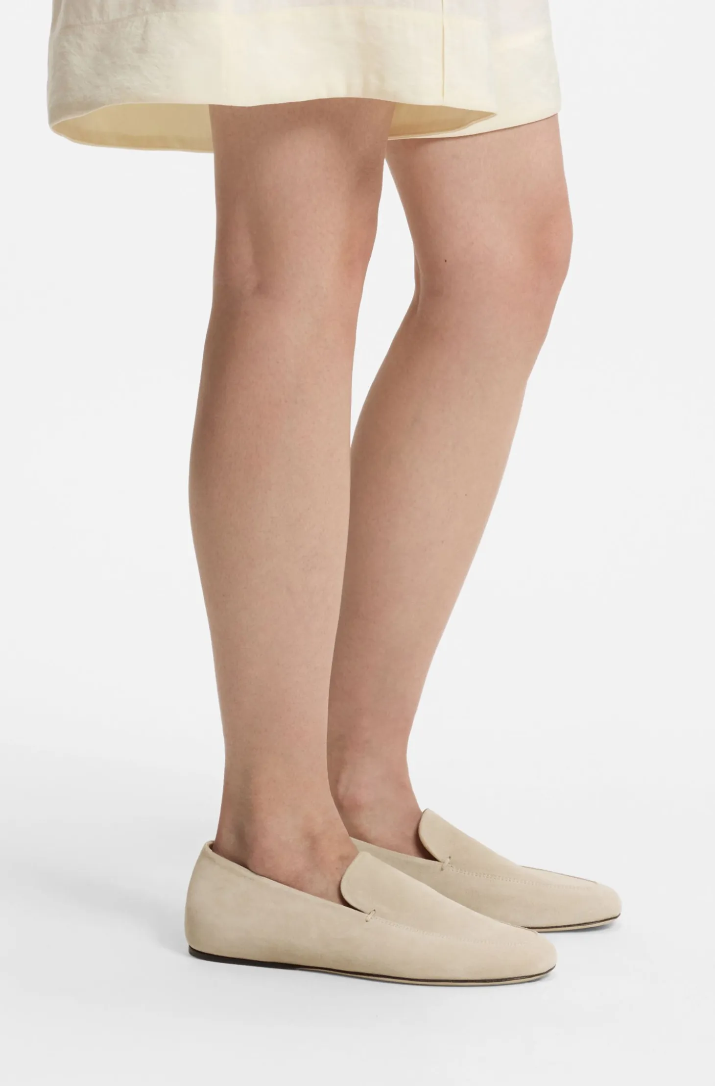 Suede loafers with leather outsole