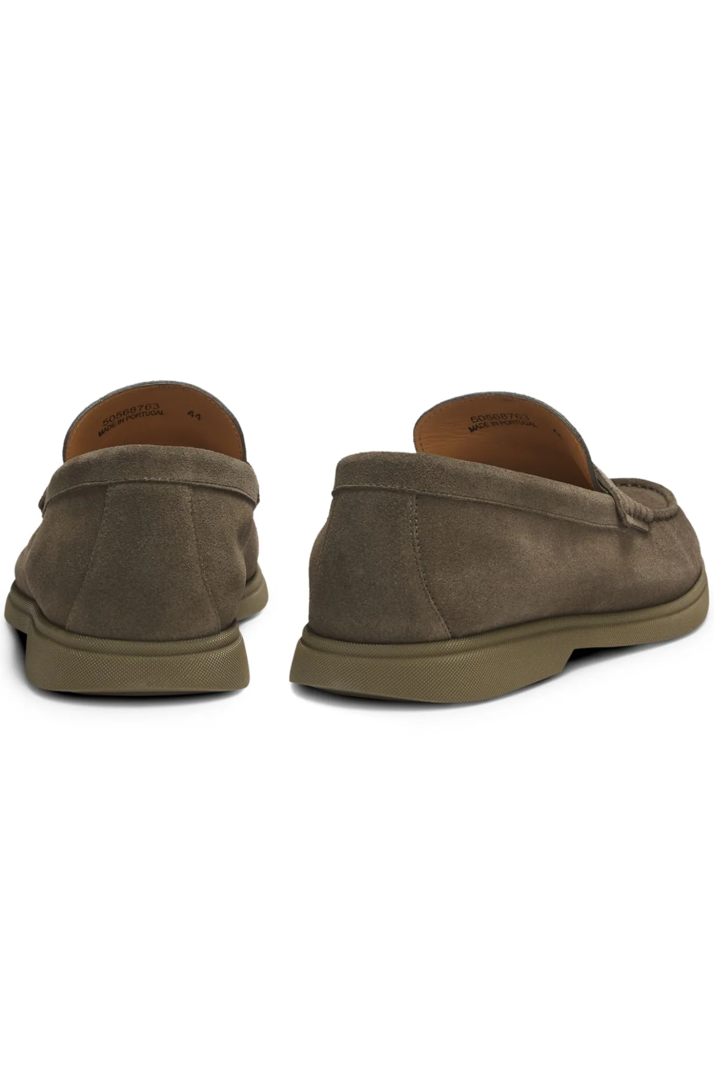 Suede loafers with logo penny trim