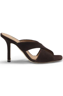 Suede sandals with crossover straps