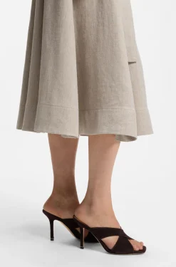 Suede sandals with crossover straps