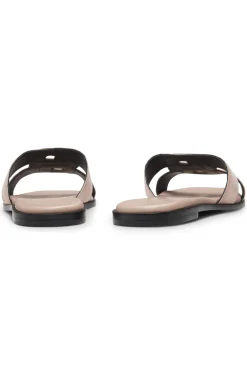 Suede slides with stitched Double B monogram