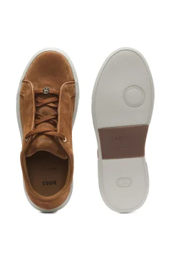 Suede trainers with hidden wedge