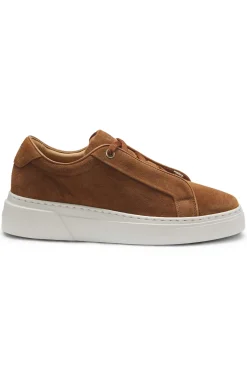 Suede trainers with hidden wedge