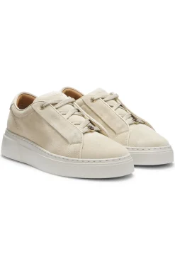 Suede trainers with hidden wedge