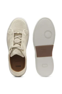 Suede trainers with hidden wedge
