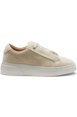 Suede trainers with hidden wedge