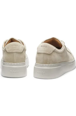 Suede trainers with hidden wedge