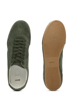 Suede trainers with logo details