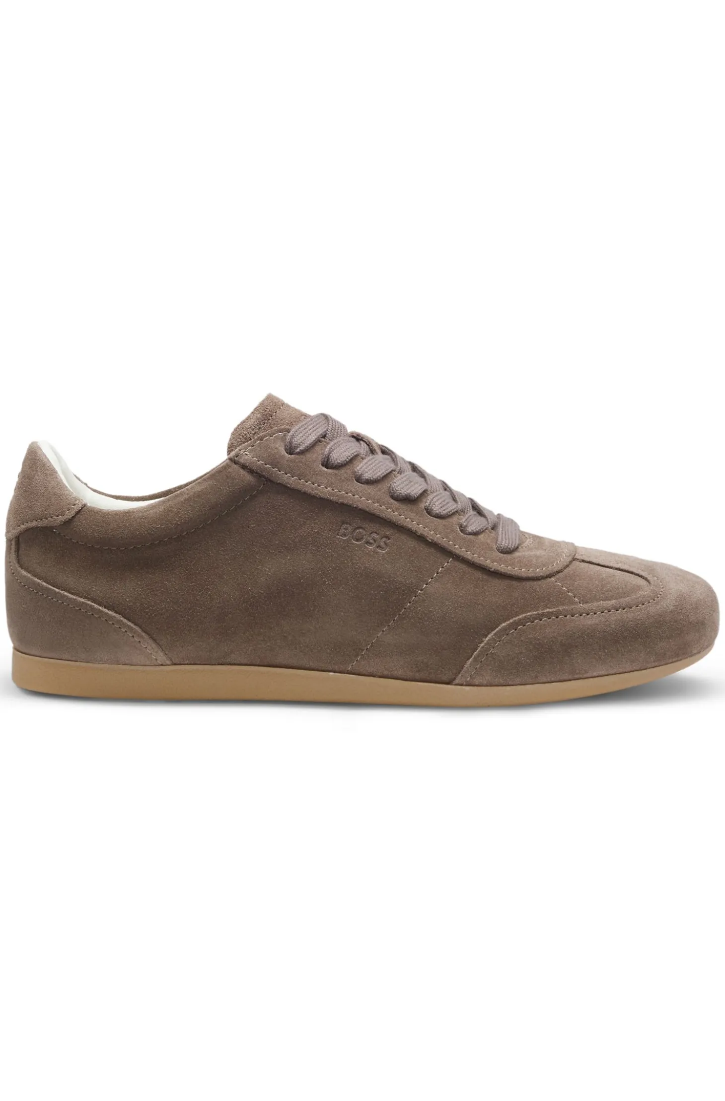 Suede trainers with logo details